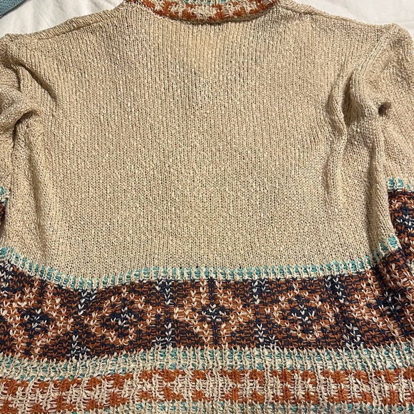 Blue B Women's V-Neck Sweater - Beige and Brown - Picture 5 of 6
